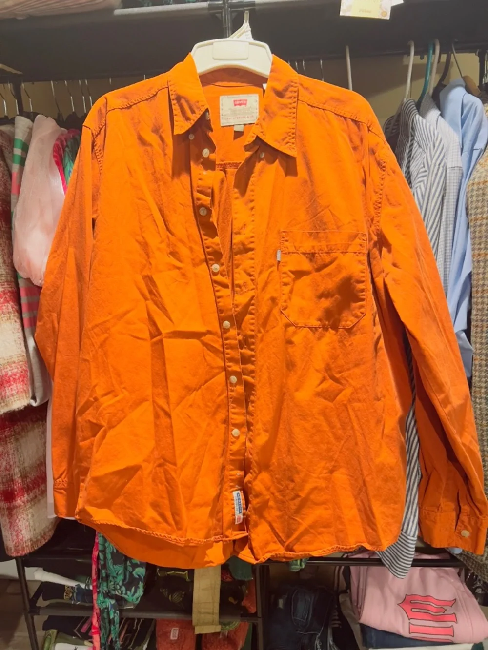 Levi's Orange Lightweight Button-Up Shirt Jacket - Picture 1 of 4